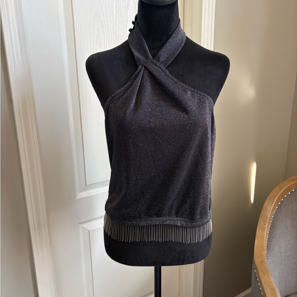 Elegant Black Halter Tank Top